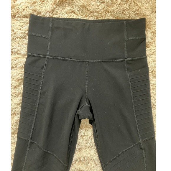 Athleta Moto Black High Rise Pocket Leggings Athletic Activewear Workout Pants - Picture 11 of 11